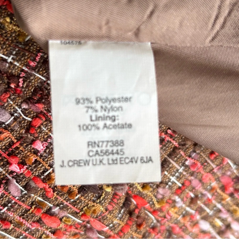J. Crew Harvest Tweed The Pencil Skirt Size 6